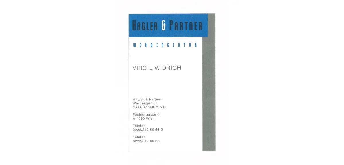 Visitenkarten „Hagler & Partner“, 1992