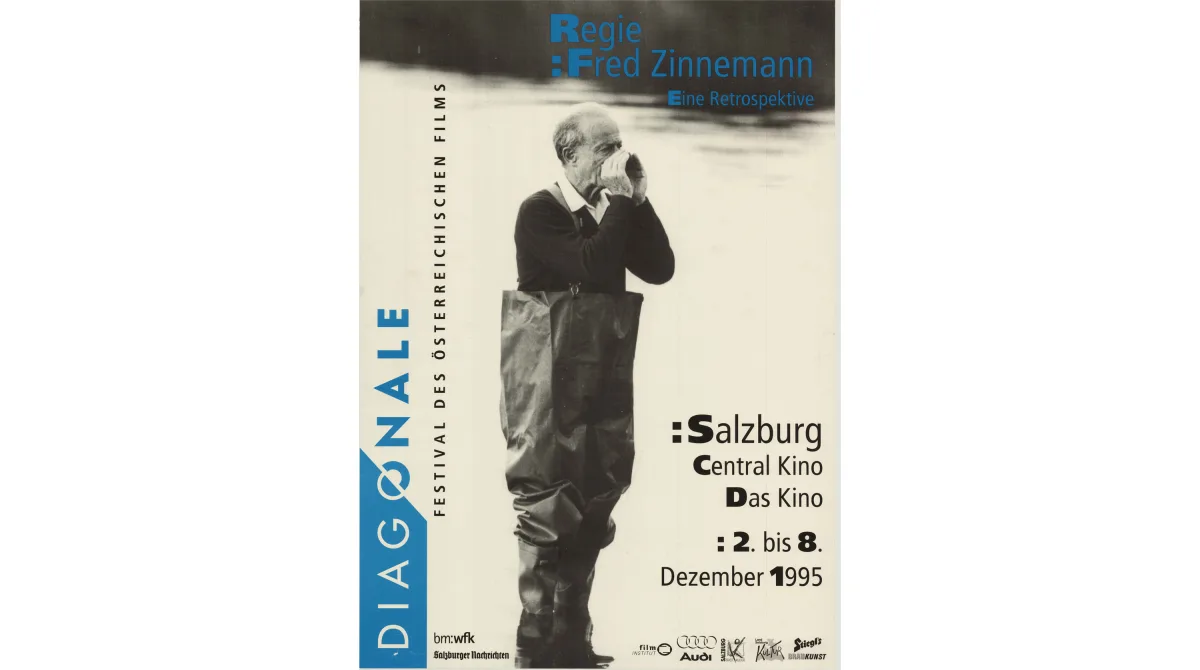 Diagonale 1995 Plakat „Retrospektive Fred Zinnemann“, Grafik: Susanne Dechant