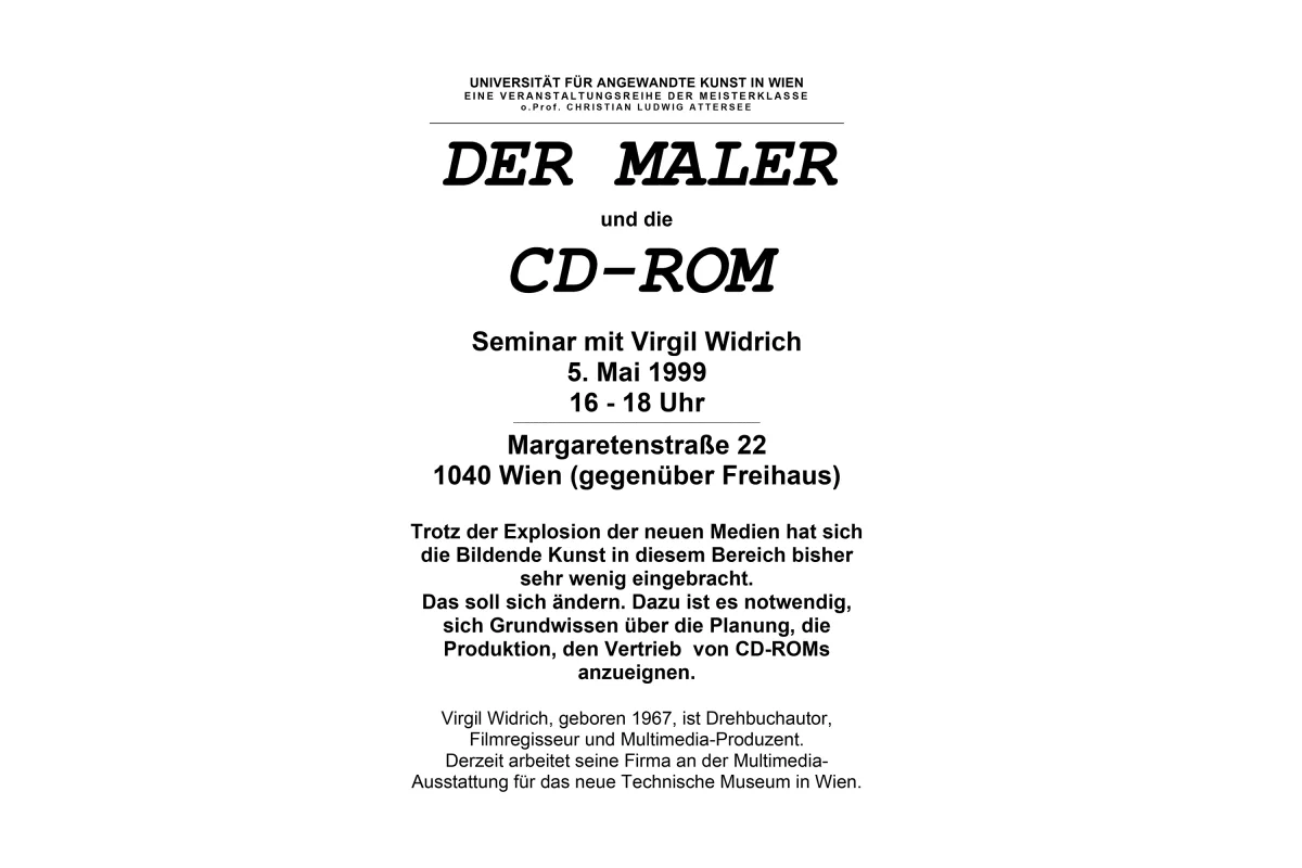 Lecture “The Painter and the CD-ROM”.