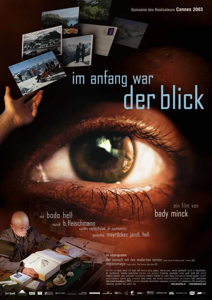 Poster “Im Anfang war der Blick” (Bady Minck), 2003