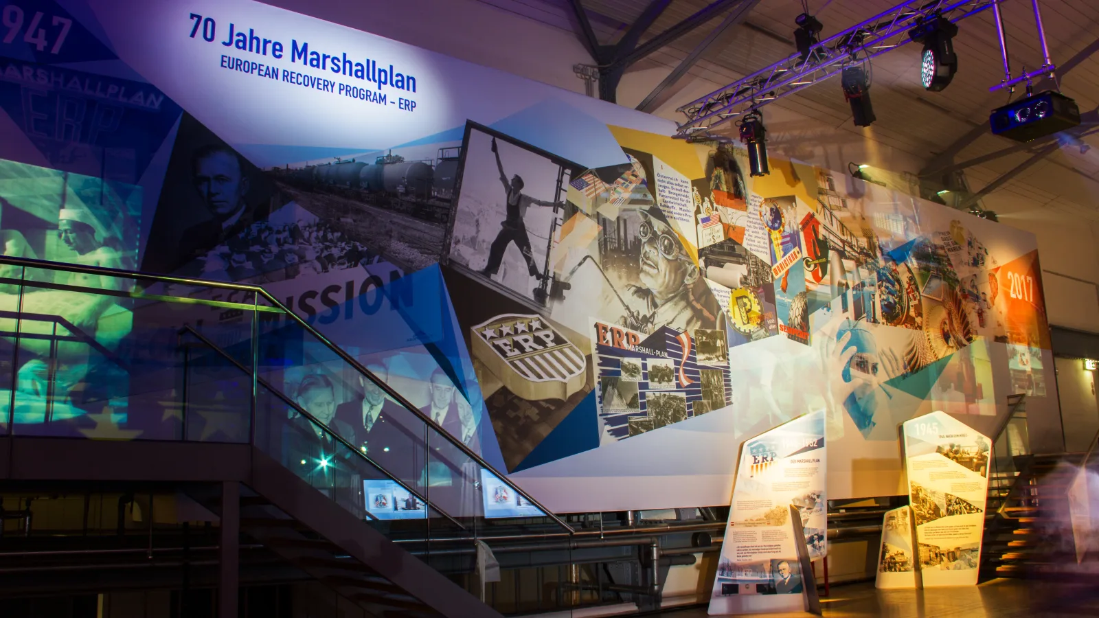 “70 Years of the Marshall Plan” on 21.6.2017. Projections in the exhibition. Photo: Virgil Widrich