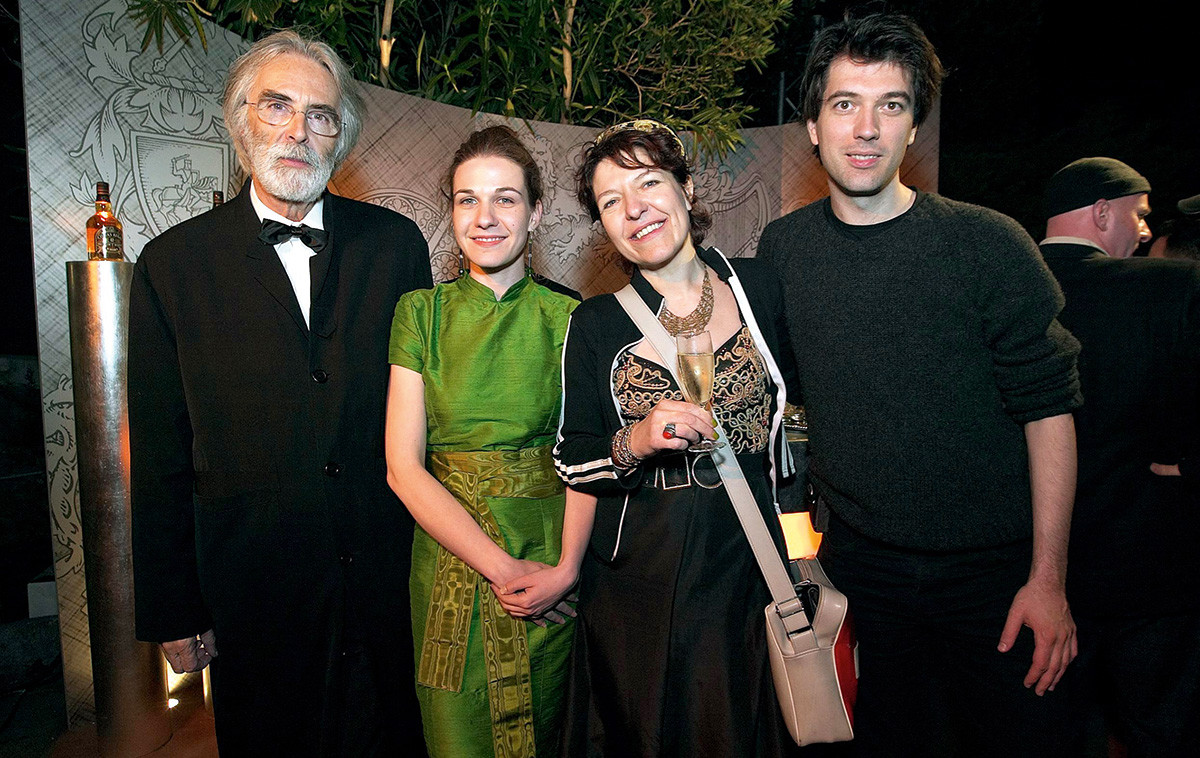 Michael Haneke, Ruth Mader, Bady Minck, Virgil Widrich in Cannes, 2003