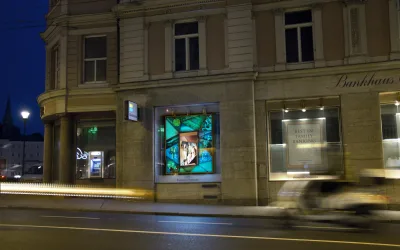 Bankhaus Spängler display window collage