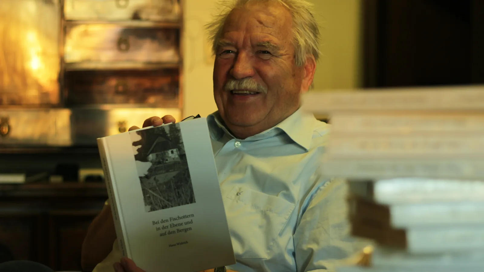 Hans Widrich with his book, 10.6.2016. Photo: Virgil Widrich