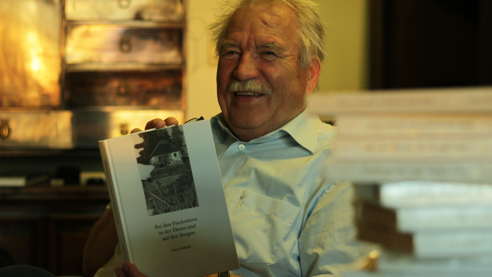 Hans Widrich with his book, 10.6.2016. Photo: Virgil Widrich