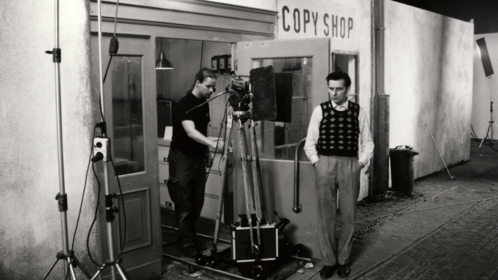 Dreharbeiten zu „Copy Shop“, April 2000, Volkmar Geiblinger, Johannes Silberschneider