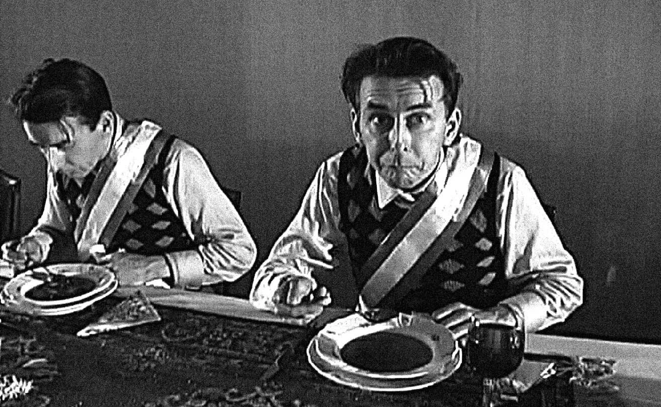 Film still from “Copy Shop”, 2001, with Johannes Silberschneider