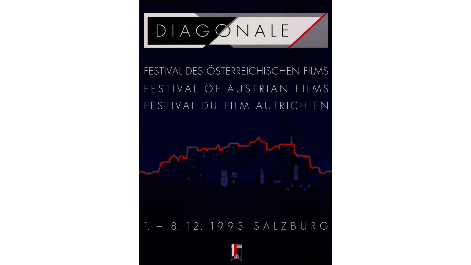 Diagonale 1993 preview poster, graphic design: Jan Lauth