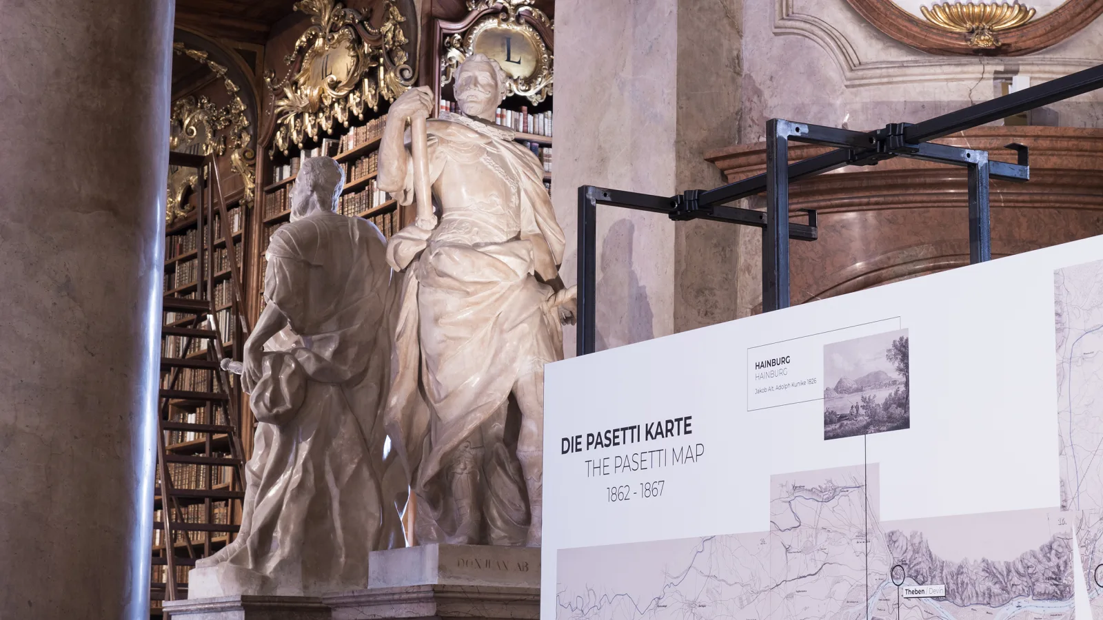 Exhibition “The Danube. A journey into the past” at Österreichische Nationalbibliothek, 2021. Photo: Virgil Widrich