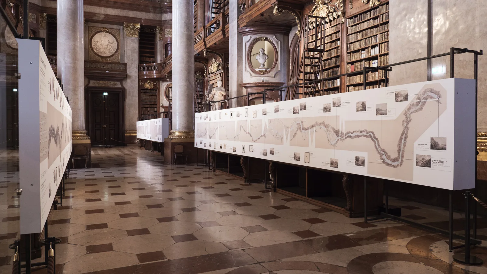 Exhibition “The Danube. A journey into the past” at Österreichische Nationalbibliothek, 2021. Photo: Virgil Widrich