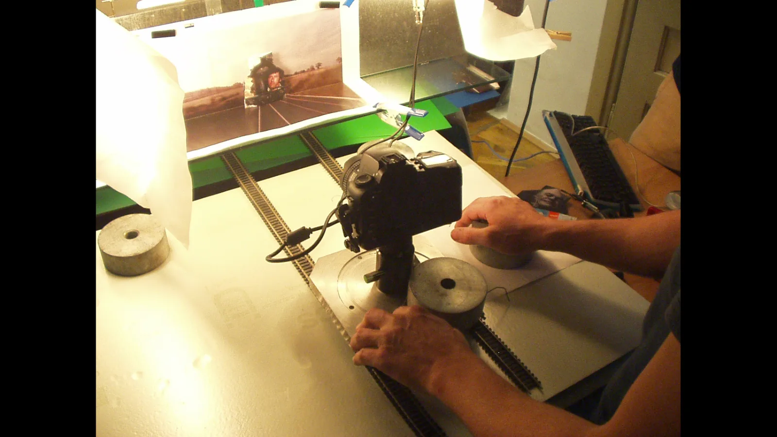 Martin Putz at the animation table of “Fast Film”, 2003