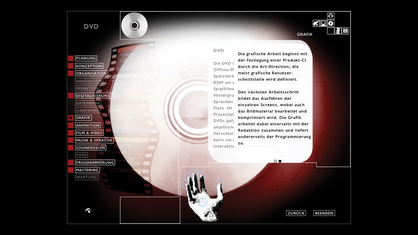 CD-ROM „Hands on Media“, screenshot, 2000