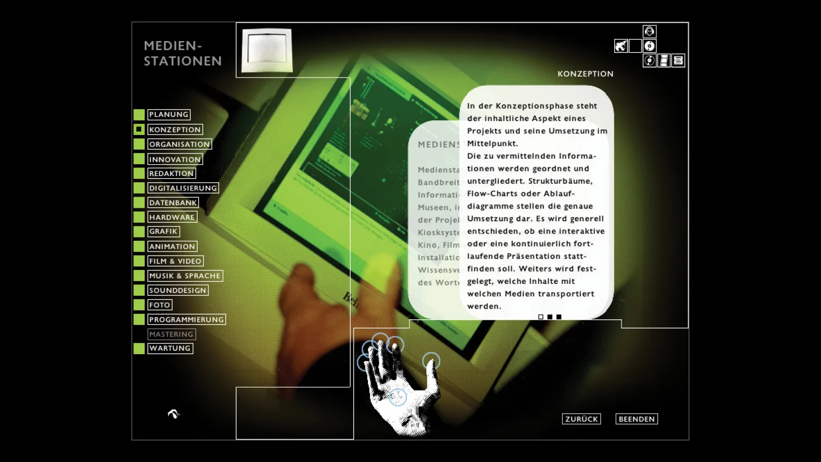 CD-ROM „Hands on Media“, screenshot, 2000