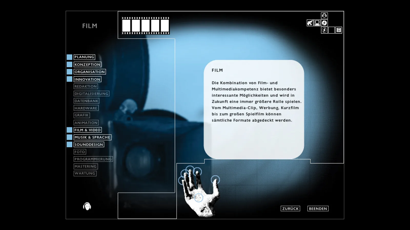 CD-ROM „Hands on Media“, screenshot, 2000
