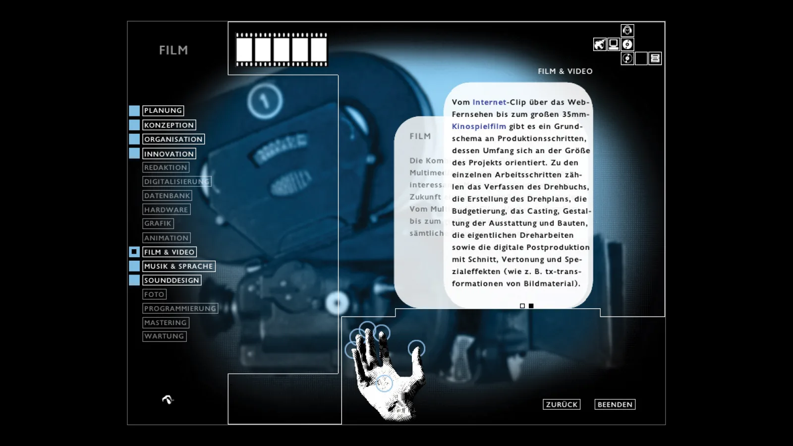 CD-ROM „Hands on Media“, screenshot, 2000