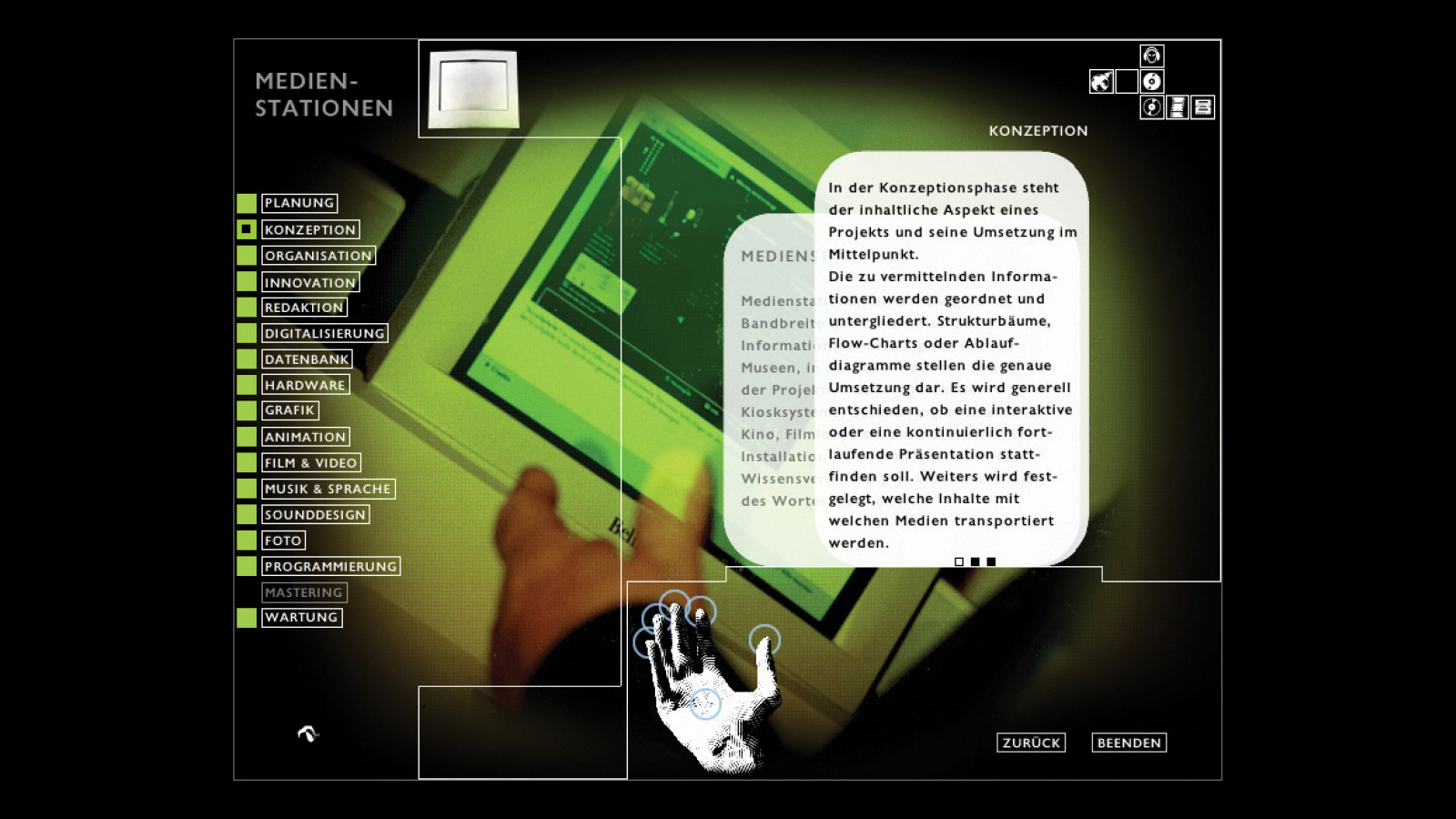 CD-ROM “Hands on Media”, screenshot, 2000