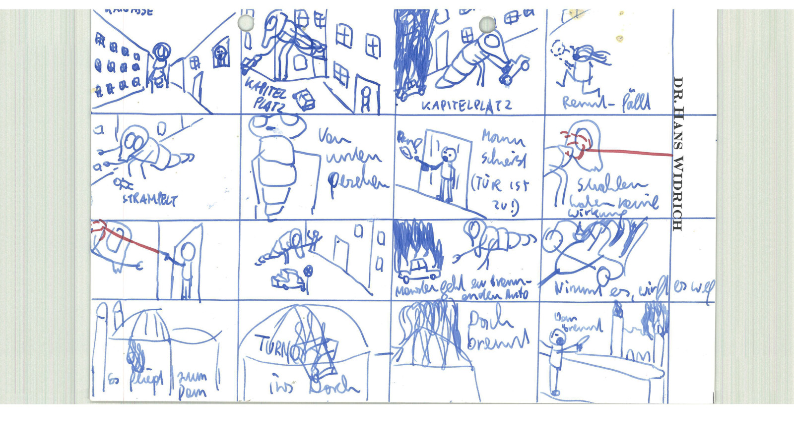 „Monster in Salzburg“, Story Board von Virgil Widrich, 1982