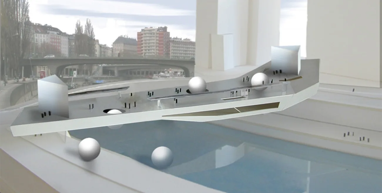 „Ponte Mozart" between the 1st and 2nd Vienna District, Visualisation: Roman Delugan