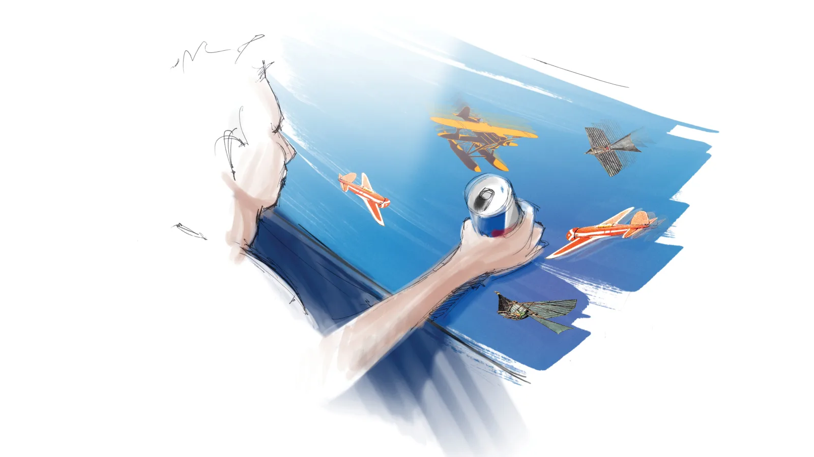 „Mayday Bar“ im Hangar-7, Illustration: Martin Osen