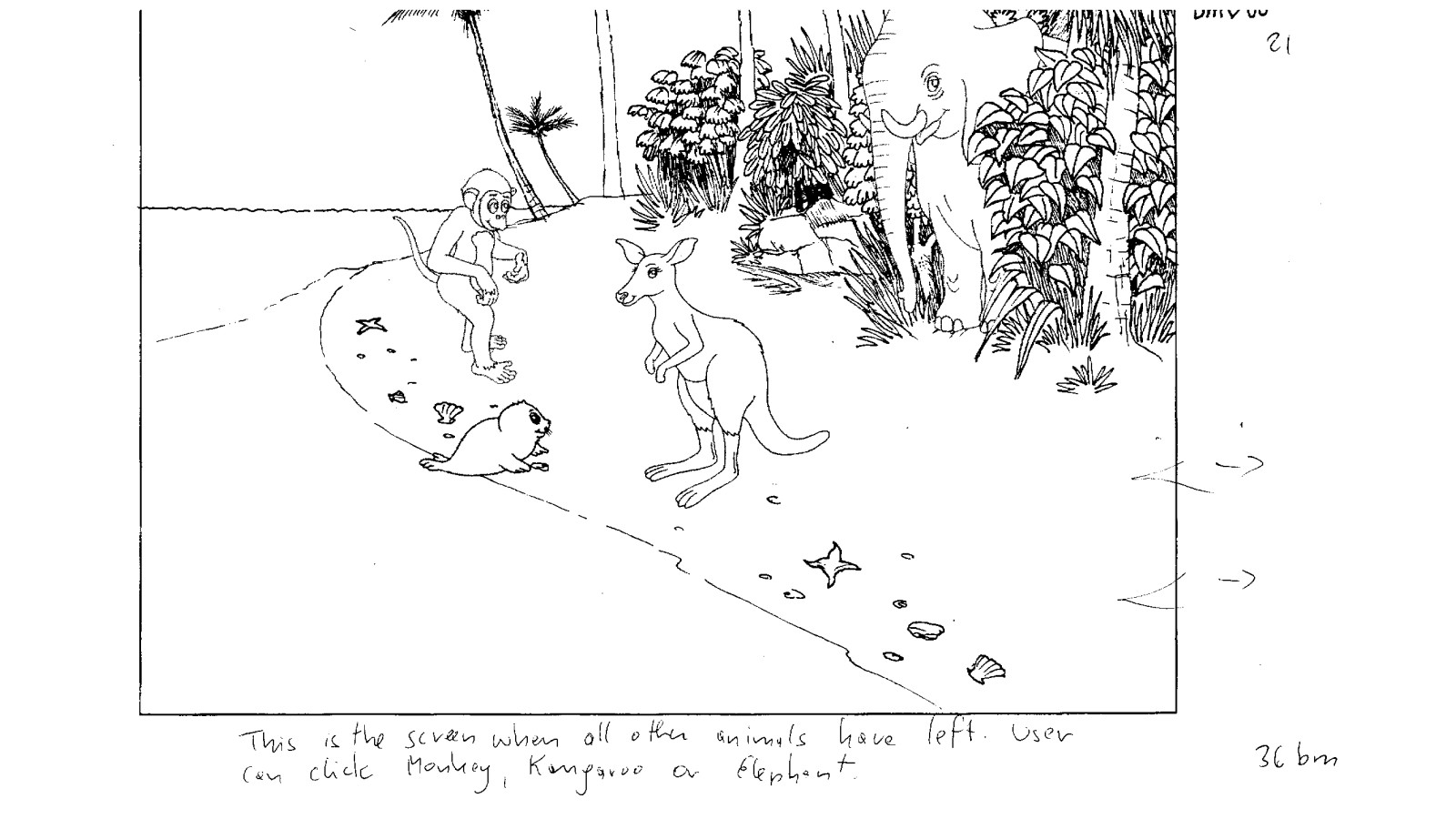 “Robbi – Abenteuer auf CD-ROM”, I-Motion Ges.m.b.H., draft of a scene, 1996