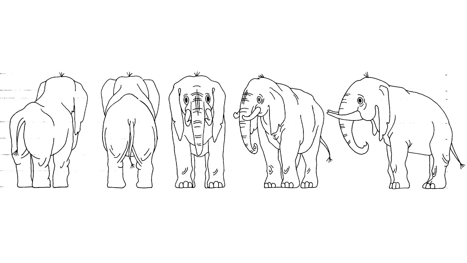 “Robbi – Abenteuer auf CD-ROM”, I-Motion Ges.m.b.H., elephant “turn around sheet”, 1996