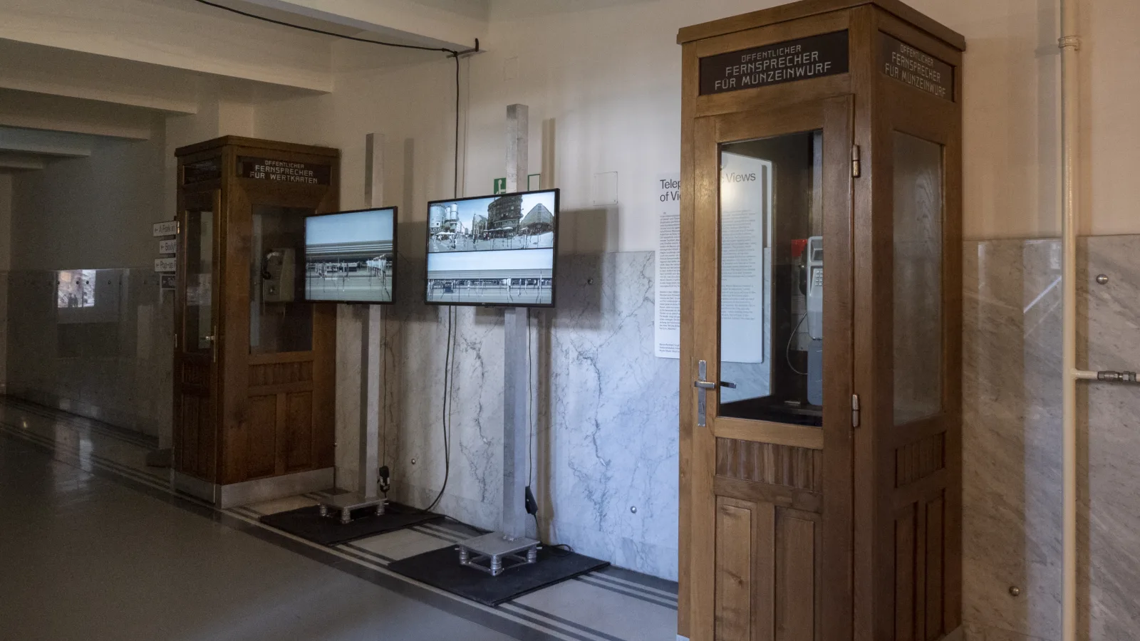 Video installation “Teleplasmatic Views of Vienna” by Martin Reinhart and Virgil Widrich at Foto Wien, Postsparkasse, 2019