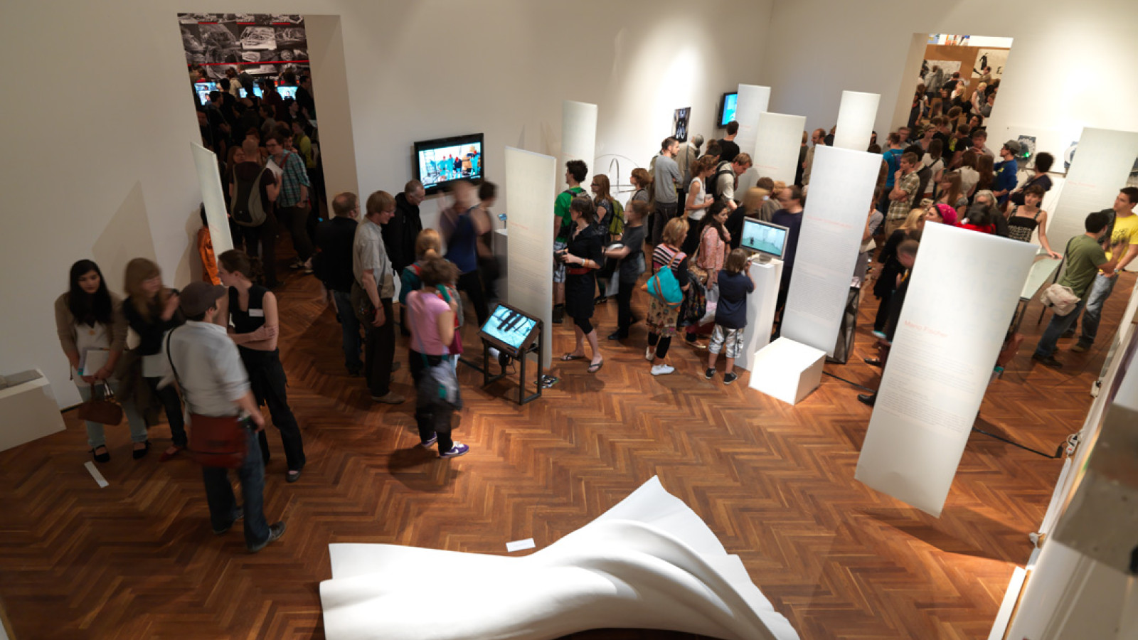 Opening of “Hyperactive Prototypes” at the “Essence10” in the Künstlerhaus, Vienna. In the foreground: “Temporal Mimesis” by Mario Fischer. Photo: Peter Kainz